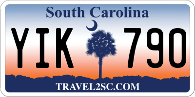 SC license plate YIK790