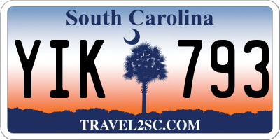 SC license plate YIK793