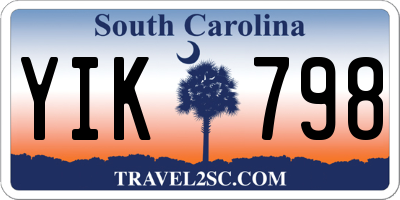 SC license plate YIK798