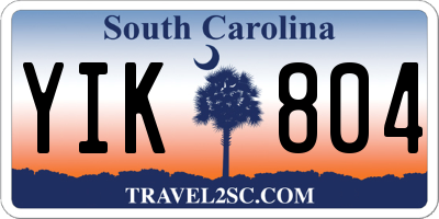 SC license plate YIK804