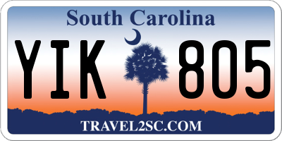 SC license plate YIK805