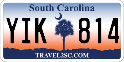 SC license plate YIK814