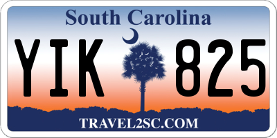 SC license plate YIK825