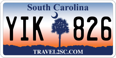 SC license plate YIK826