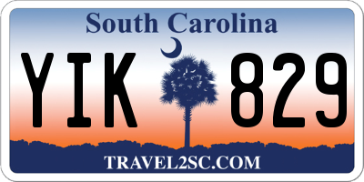 SC license plate YIK829
