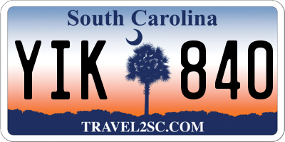 SC license plate YIK840