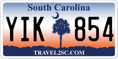 SC license plate YIK854