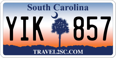 SC license plate YIK857