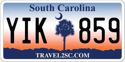 SC license plate YIK859