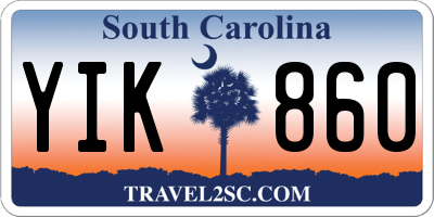 SC license plate YIK860