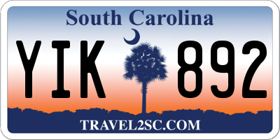 SC license plate YIK892