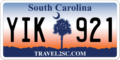 SC license plate YIK921