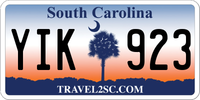 SC license plate YIK923