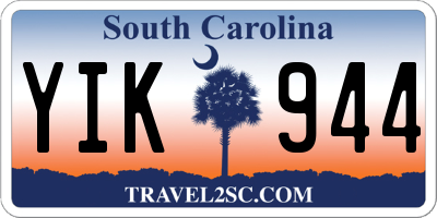 SC license plate YIK944