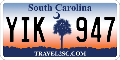 SC license plate YIK947