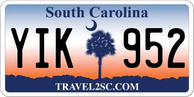 SC license plate YIK952