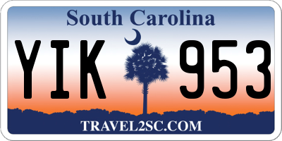 SC license plate YIK953