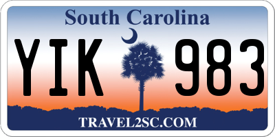 SC license plate YIK983