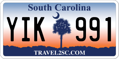 SC license plate YIK991