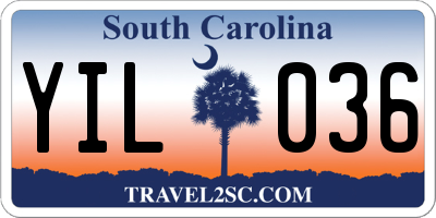 SC license plate YIL036
