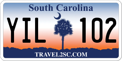 SC license plate YIL102