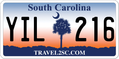 SC license plate YIL216