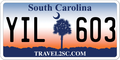 SC license plate YIL603