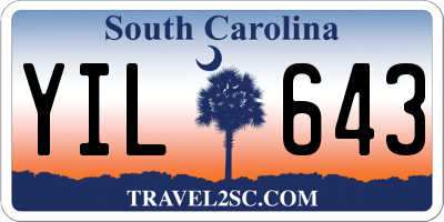 SC license plate YIL643