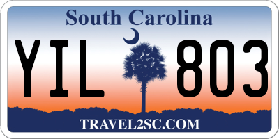 SC license plate YIL803
