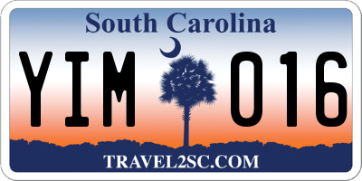 SC license plate YIM016
