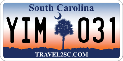 SC license plate YIM031
