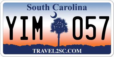 SC license plate YIM057