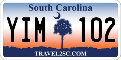 SC license plate YIM102