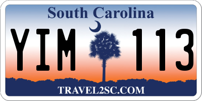 SC license plate YIM113