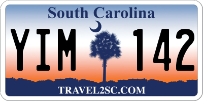 SC license plate YIM142