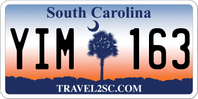 SC license plate YIM163