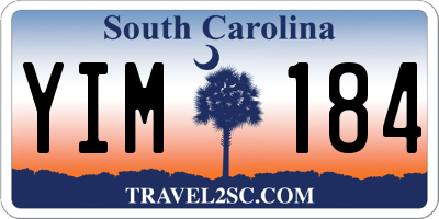SC license plate YIM184