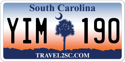 SC license plate YIM190