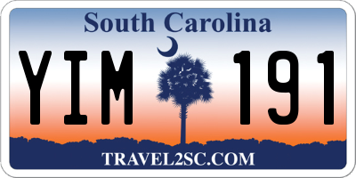 SC license plate YIM191