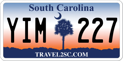 SC license plate YIM227