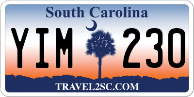 SC license plate YIM230