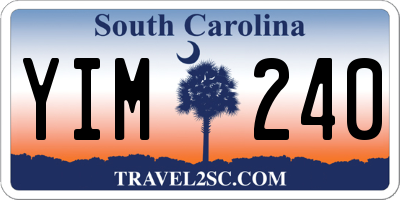 SC license plate YIM240