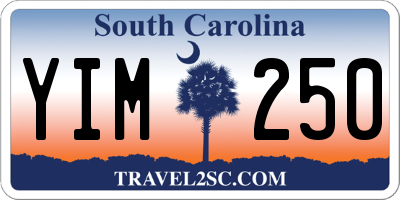 SC license plate YIM250