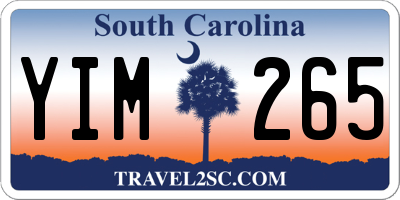 SC license plate YIM265