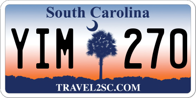 SC license plate YIM270
