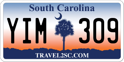 SC license plate YIM309