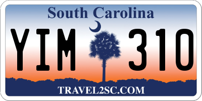 SC license plate YIM310