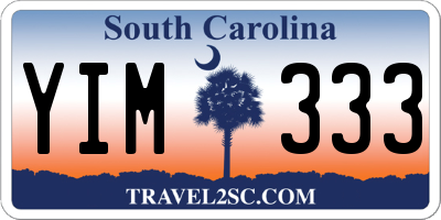 SC license plate YIM333