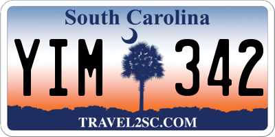 SC license plate YIM342
