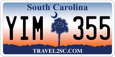 SC license plate YIM355
